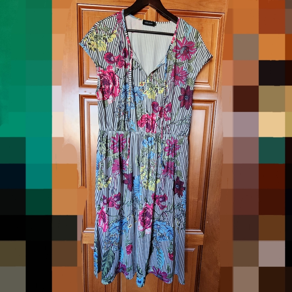 Modcloth Lisa Luxe Floral Striped Dress